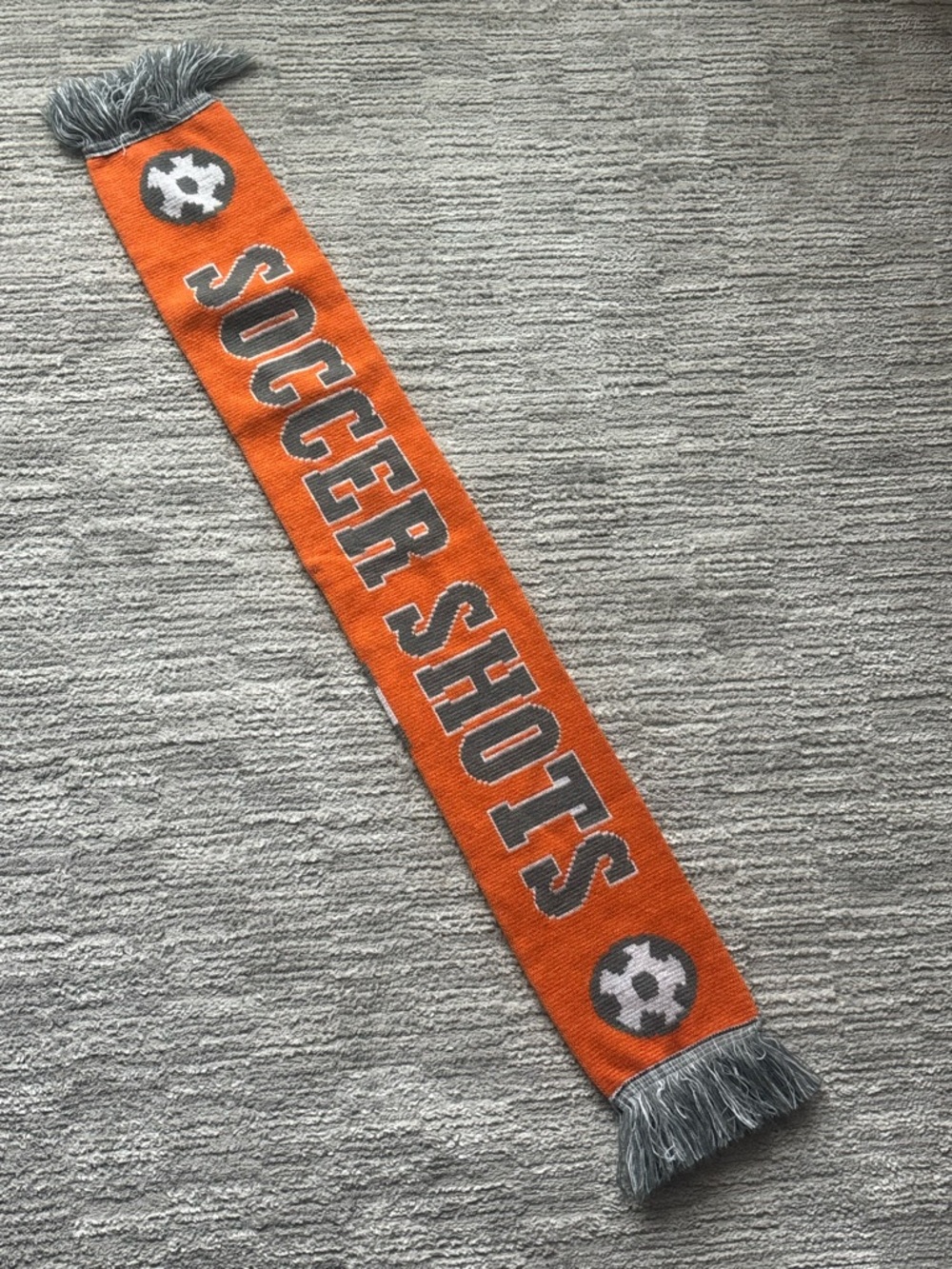 Kids Orange 'Soccer Shots' Knit Scarf